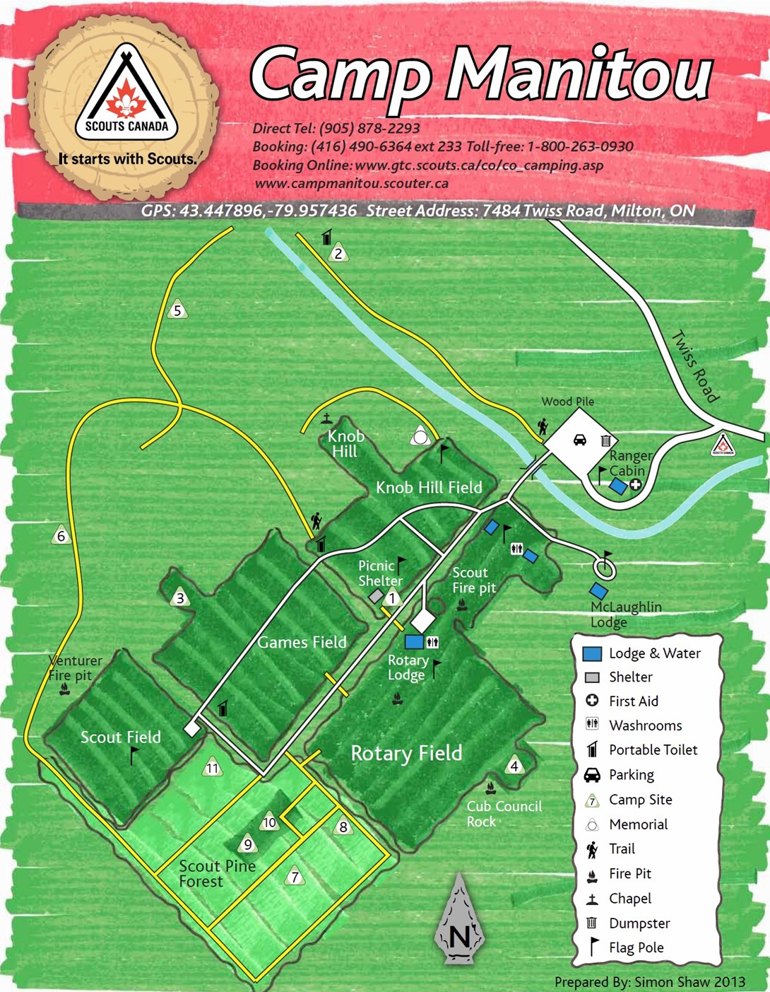 Camp Map Camp Manitou Scout Camp